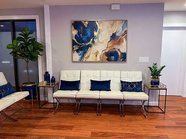 Waiting room at Ascend Wellness Collective in Biddeford Maine