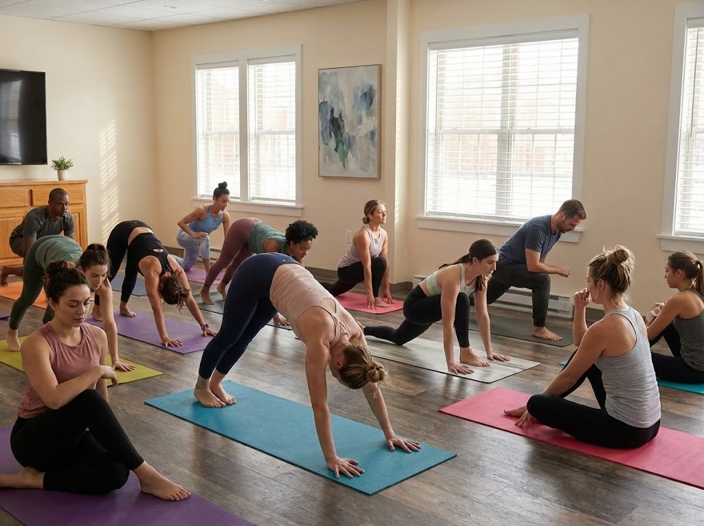 Yoga class at Ascend Wellness Collective in Biddeford Maine